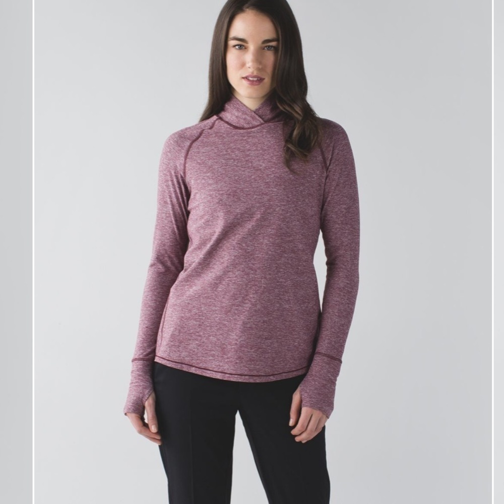 Lululemon Women’s Warm Your Core Long Sleeve Tee, Heathered Maroon size 6/8?